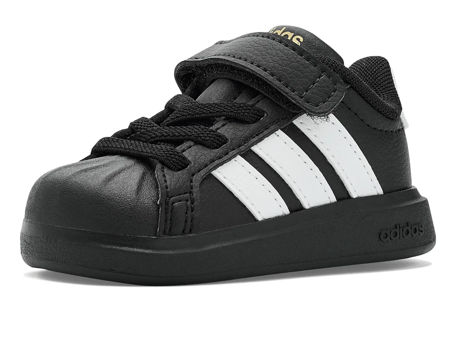 Кроссовки Street Talk Shoes (для малышей) Adidas Kids, Black/White/Gold Metallic