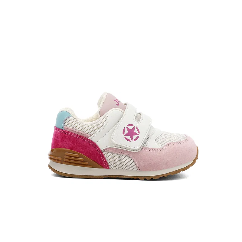 Детские кроссовки для скейтбординга с закрытым носком, модель Pre School, Jeep, Ivory White/Peach Pink — фото 3