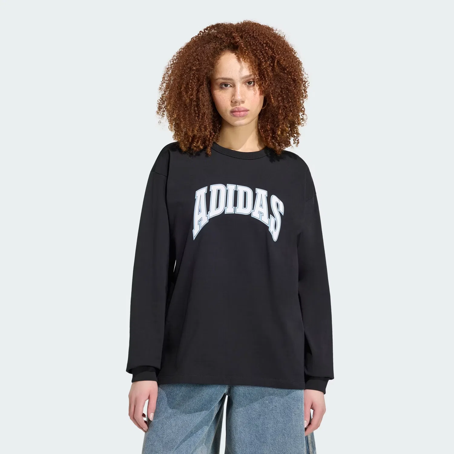 Женская футболка оверсайз с длинными рукавами Care Bears Adidas Originals, черный — фото 2