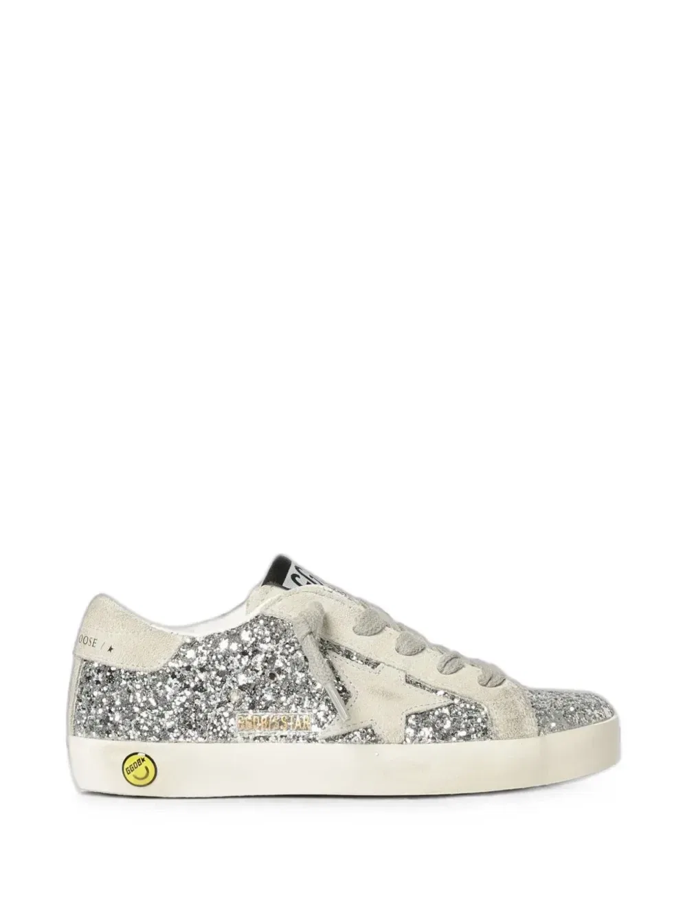 Кроссовки Super-Star Young с блестками Golden Goose Kids, серебряный