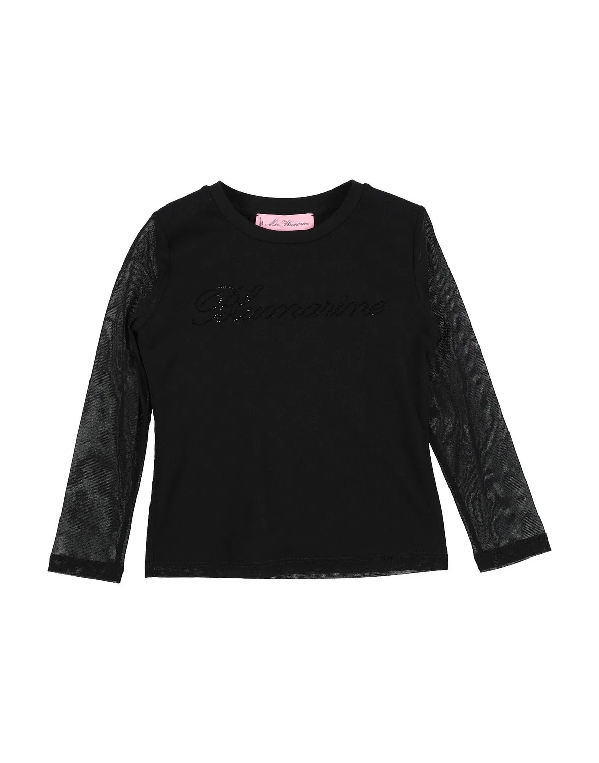 Детский лонгслив с длинным рукавом Miss Blumarine, черный