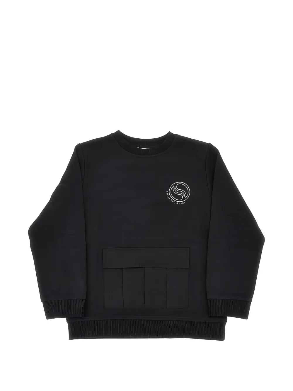 Свитшот с логотипом и карманом Stella McCartney Kids, черный