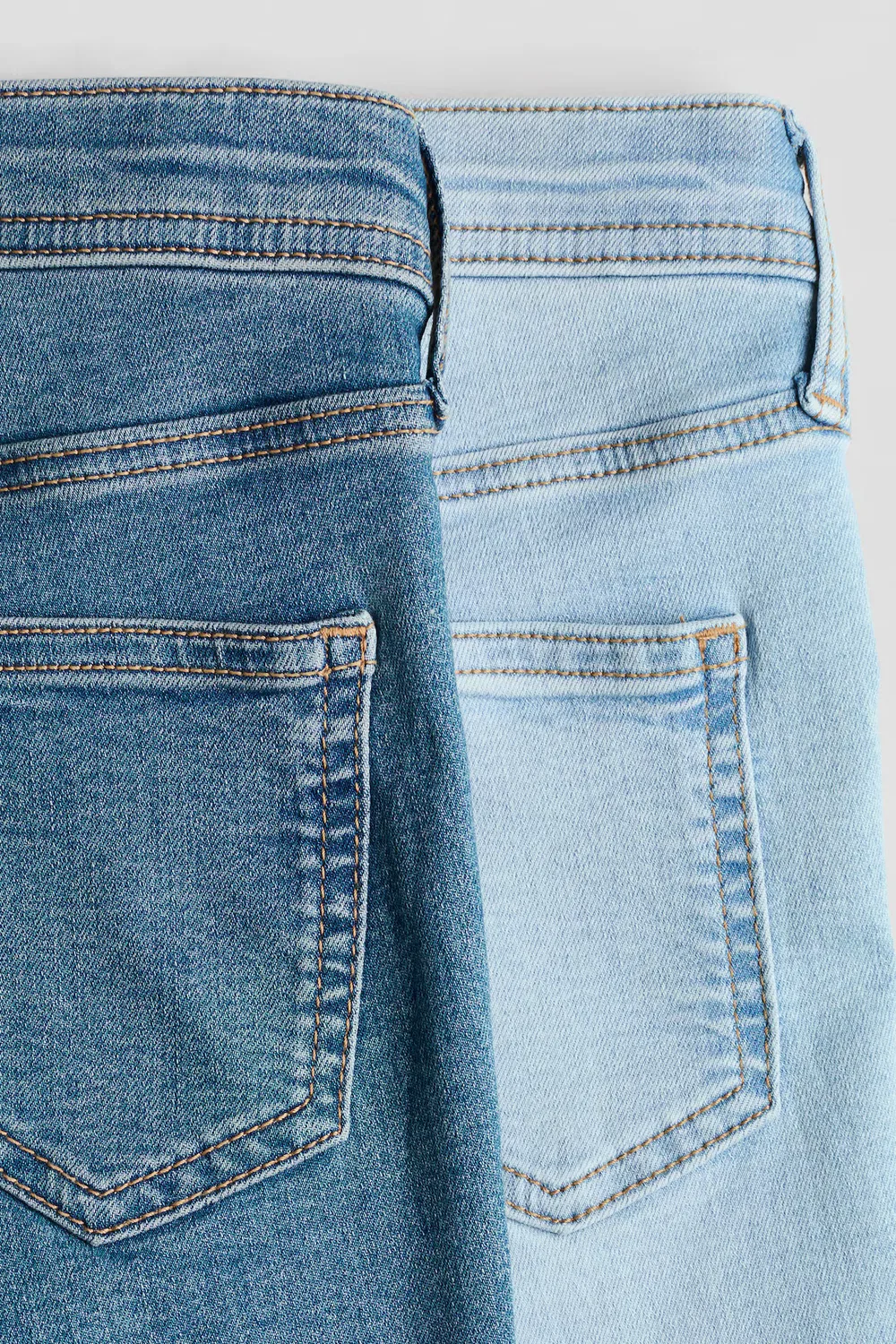Комплект из 2 джинсов-клеш с низкой посадкой H&M, Helles Denimblau/Denimblau — фото 3