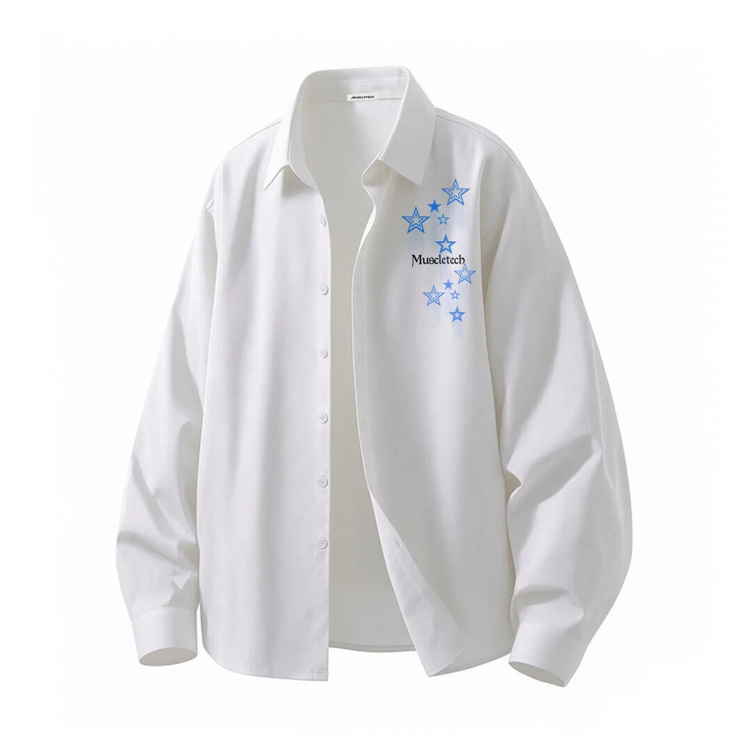 Детская рубашка с воротником и принтом, Unisex Lapel Thin, MUSCLETECH