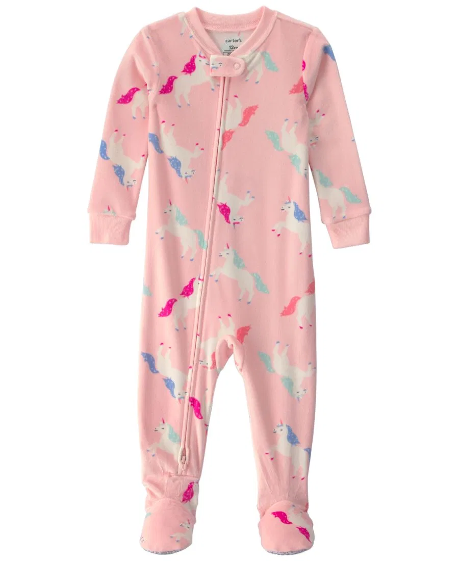 Пижама с ножками Carter's Unicorn 2-Way Zip Dream Plush, Pink