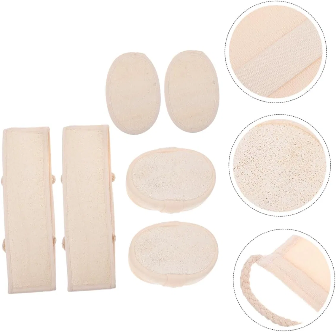 Люфа для тела, 2 шт, NIYANGLE, Beige — фото 3