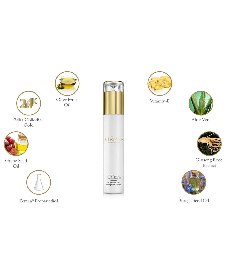 Гель для умывания Allegresse 24 Karat Skin Care — Очищающий пенящийся гель для лица 24K Skincare, 118 мл — фото 3