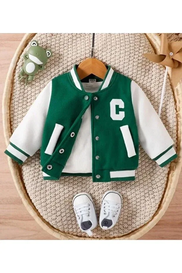Детский жакет для девочек хлопковый College Jacket Mcn Store, Green