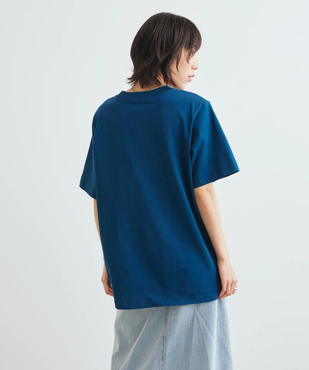 Женская футболка с принтом Nike Sportswear Valerian Blue, синяя — фото 4