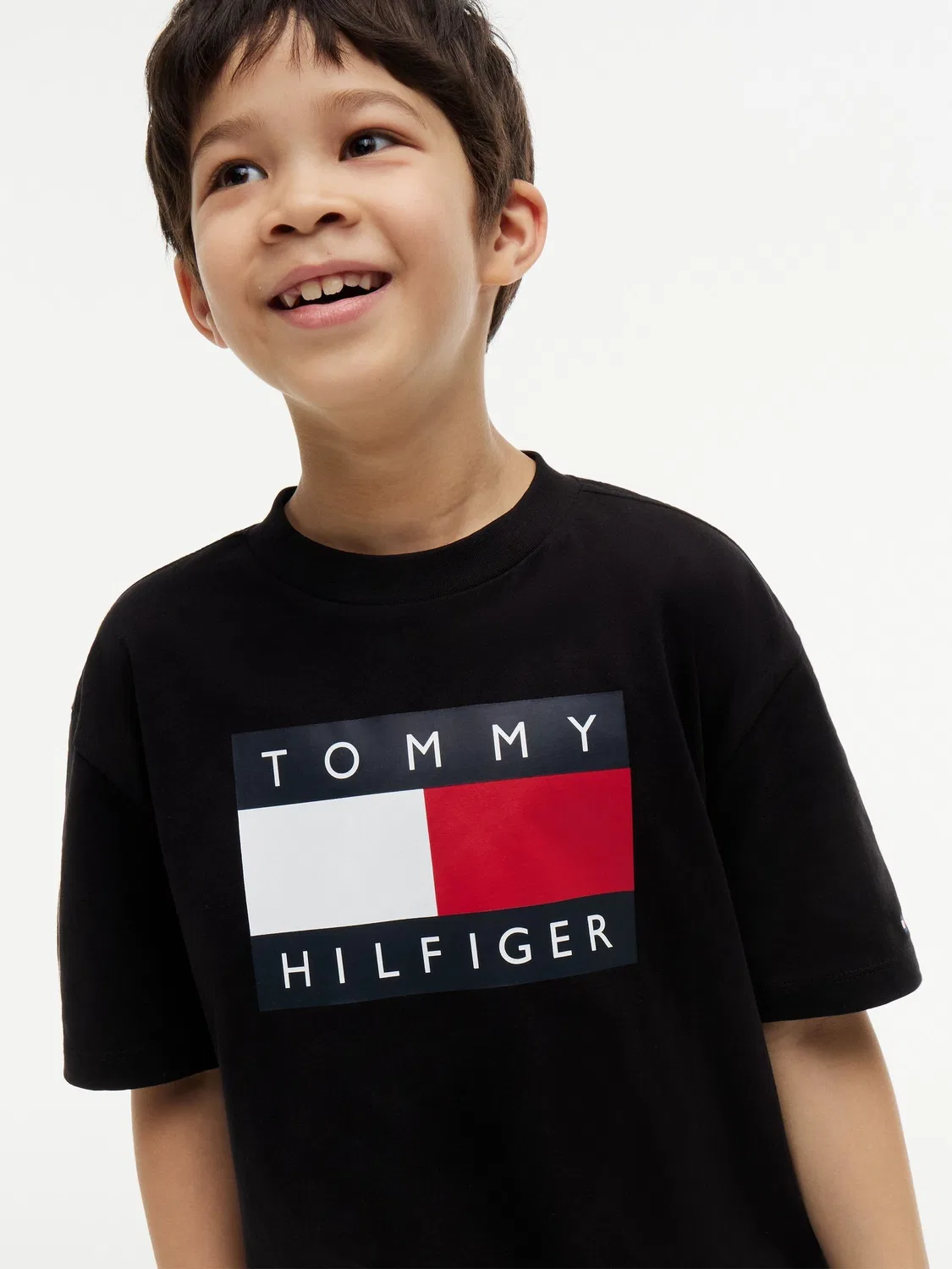 Футболка с принтом флага Tommy Hilfiger Heritage, черный — фото 3