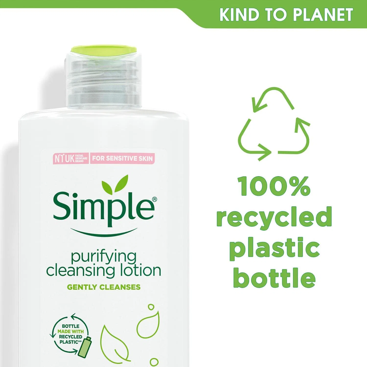 Очищающий лосьон Simple Kind To Skin Purifying Cleansing Lotion, 1.5 л (6x200 мл) — фото 4