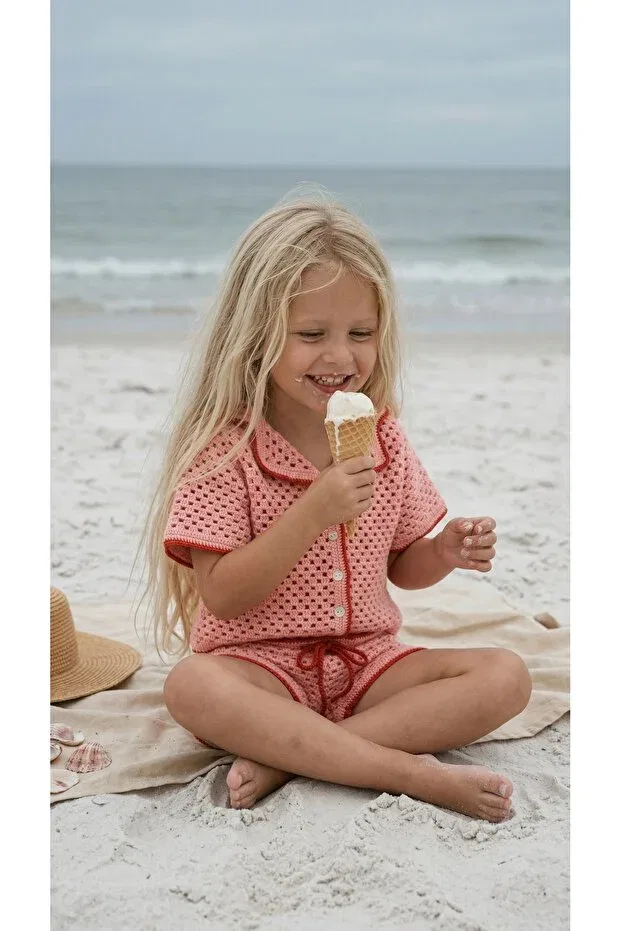 Детские шорты для девочек хлопковые Rainbow organic cotton shorts Bienvenu Baby, Pink