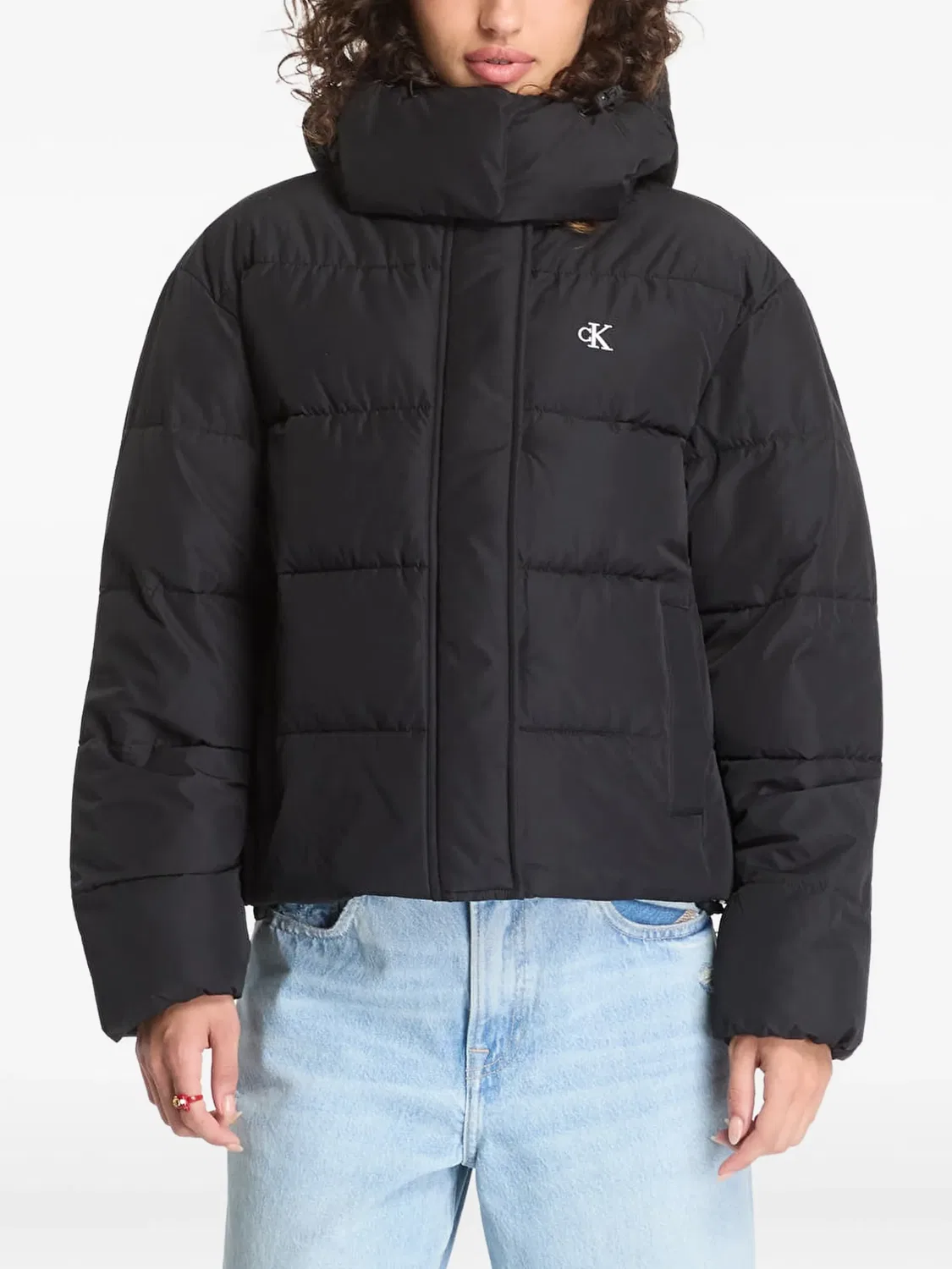Стеганая пуховая куртка с капюшоном Calvin Klein, черный — фото 2