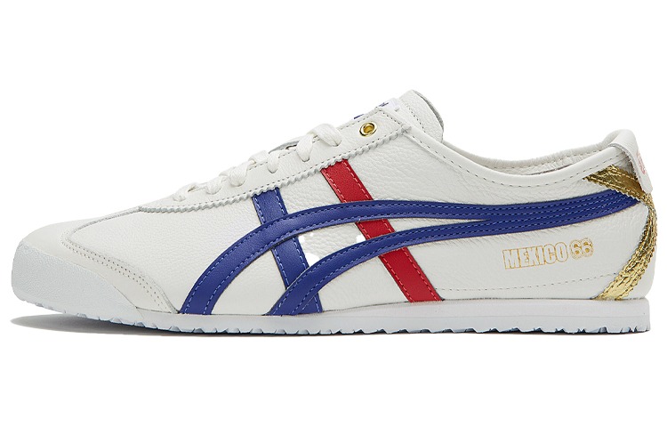 Кроссовки Onitsuka Tiger Mexico 66, унисекс, белый/синий/красный/золото — фото 3
