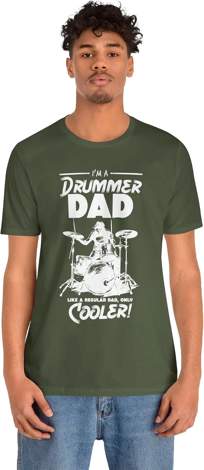 Мужская футболка с принтом Drummer Dad Bella Canvas, Military Green — фото 4