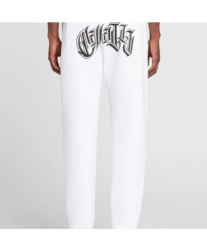 Спортивные штаны с логотипом и подвесками в виде тигровых зубов. Roberto Cavalli, белый — фото 4