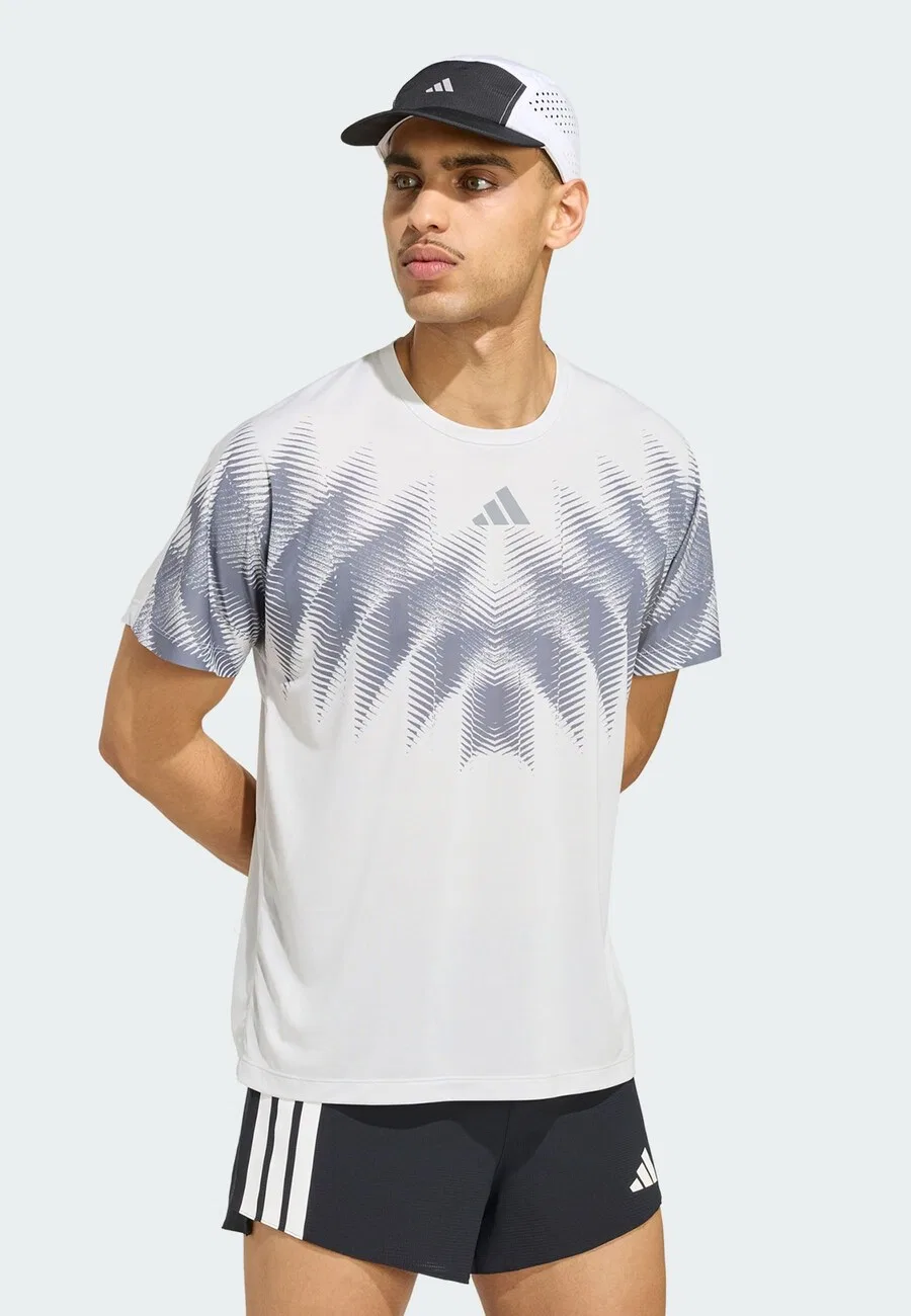 Спортивная футболка ADIDAS PERFORMANCE Performance Shirt 'Adizero Aspyre' серого и светло-серого цвета — фото 2