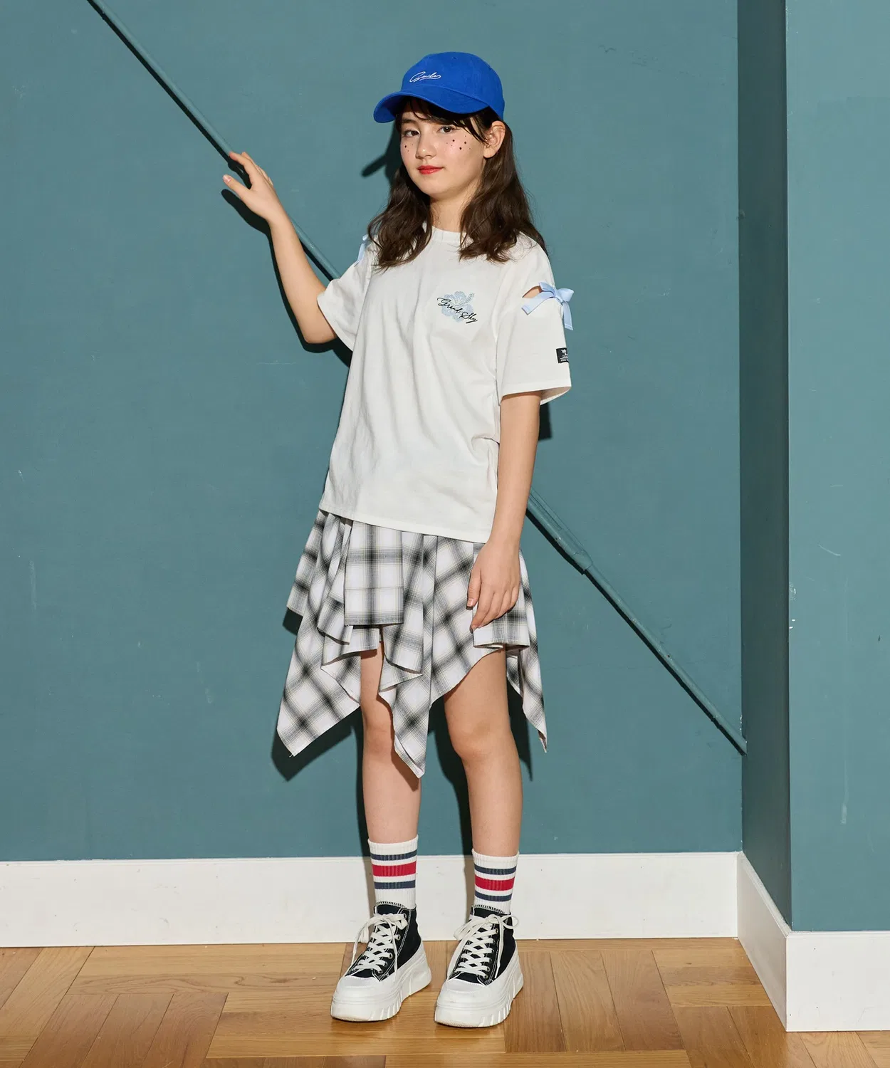 Детская футболка с принтом Hibiscus Cross Marche, Off White — фото 4