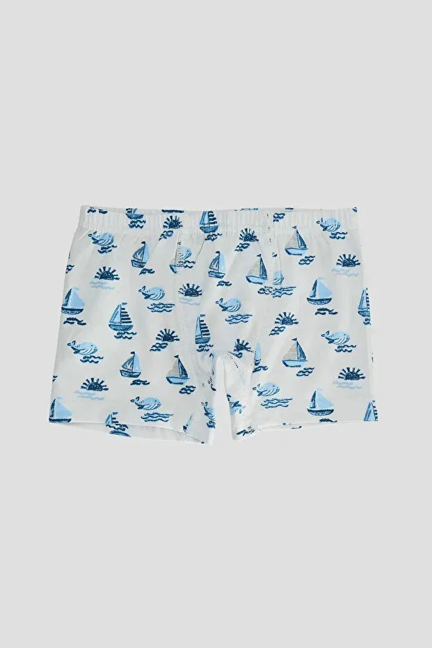 Детский комплект нижнего белья для мальчиков хлопковый Sea Pattern Defne Baby, Colored — фото 4