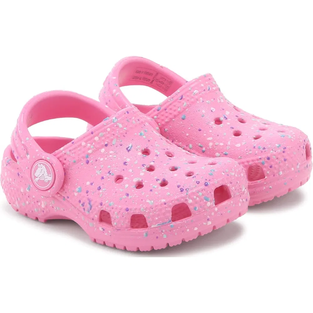 Детские классические сабо с графическим рисунком для малышей Crocs, Pink Splatter