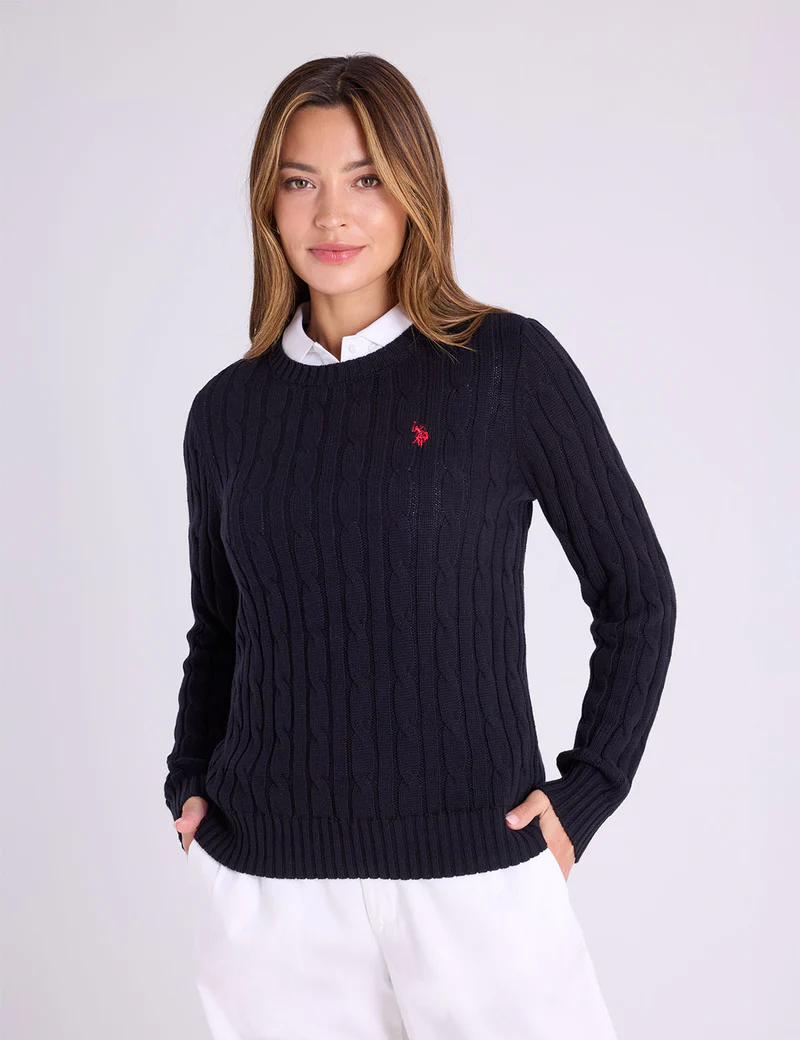 

Свитер U.S. Polo Assn Cable Crew Neck, черный