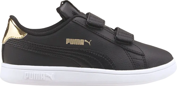 

Кроссовки Puma Smash v2 Little Kid Mirror Metallic - Black Team Gold, черный