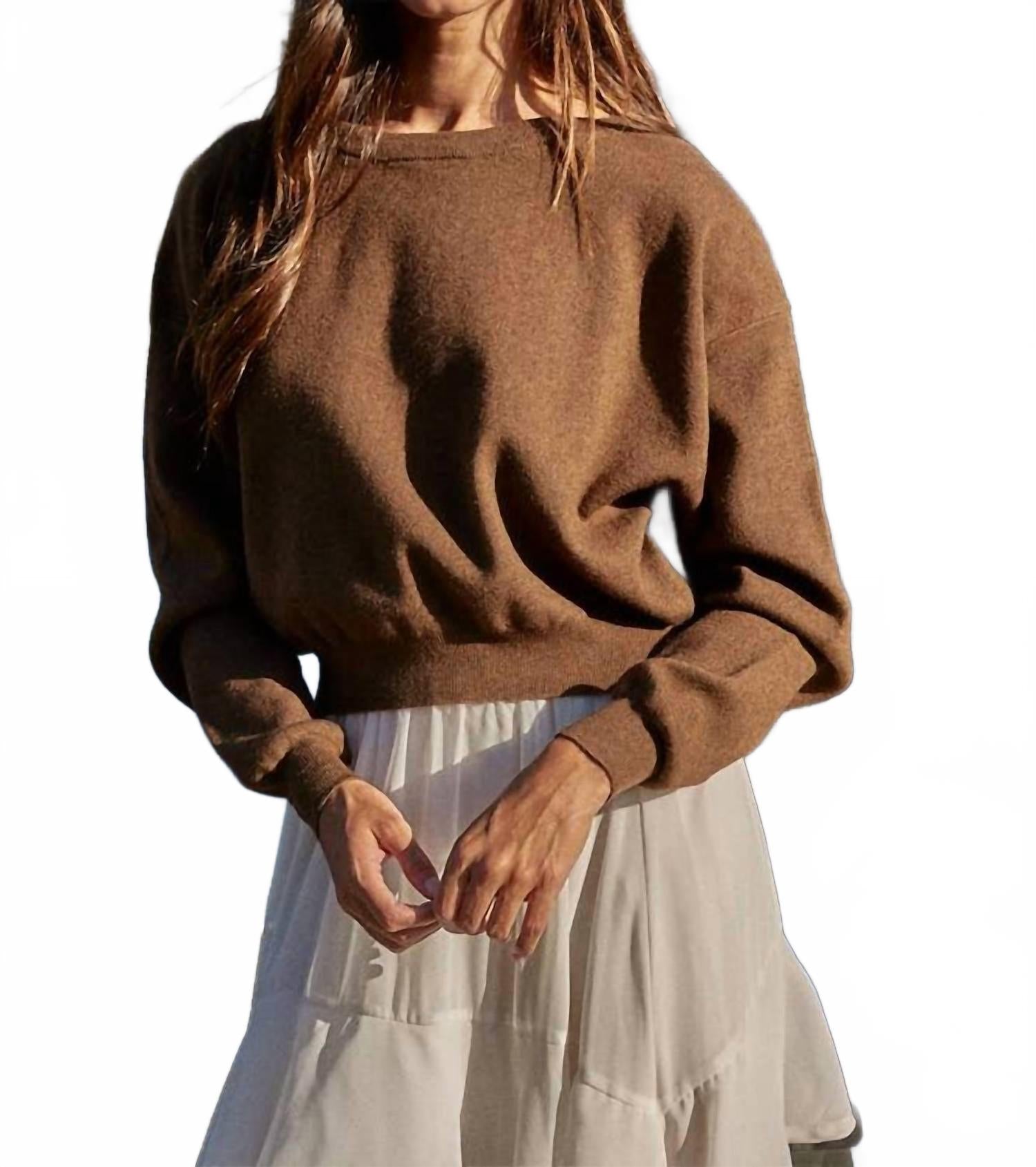 

By Together Топ с вырезом-лодочкой, коричневый