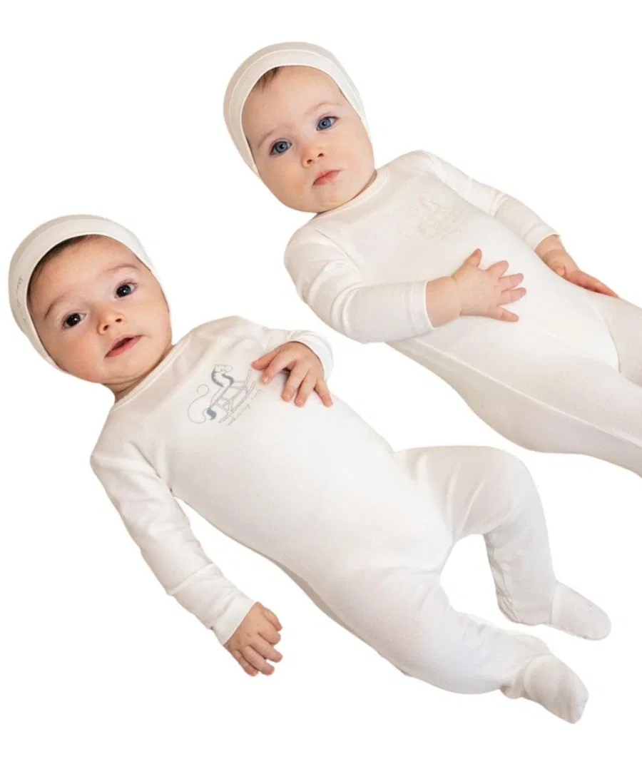 Боди-комбинезон с длинным рукавом Rocking Horse NoggiWear, Cream — фото 2