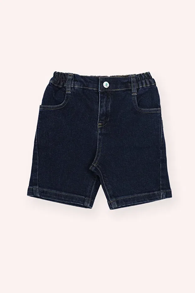 Детские шорты джинсовые с моделью Baby Boy Navy Blue Denim Shorts With Pockets Panço, 002-Blue
