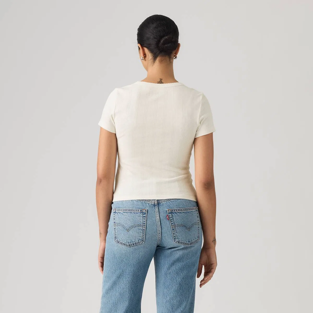 Рубашка-Поло с коротким рукавом из хлопчатобумажной ткани Levi's, Egret - White — фото 4