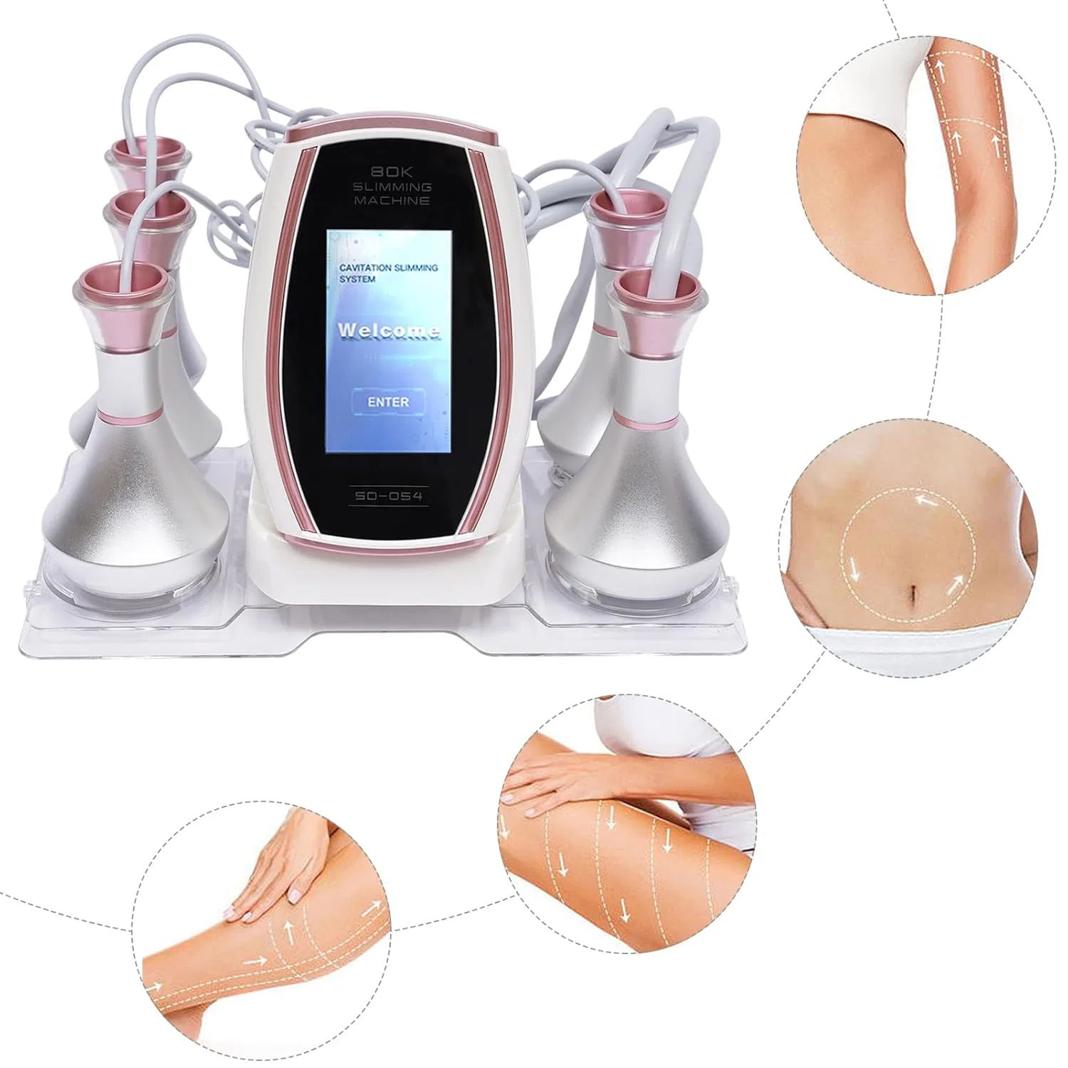 Массажер для тела 80K Skin Firming Slimming, Chensyo, 5 насадок, 20.4x6.8x9.2 дюйма — фото 3
