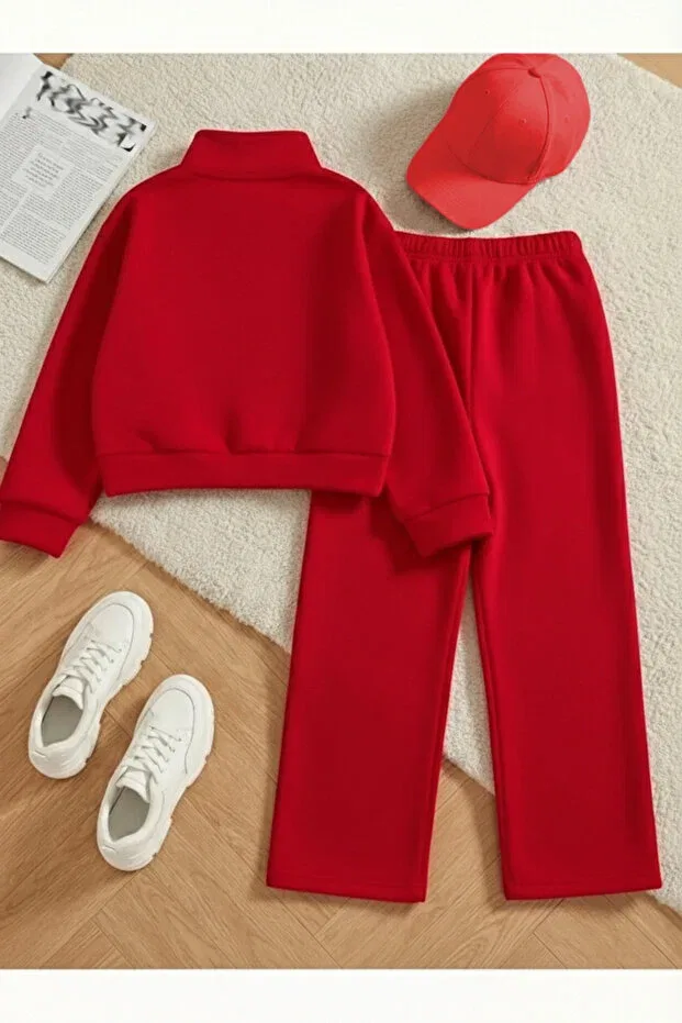 Детский комплект из свитшота и спортивных штанов с принтом Trendypassion, Red — фото 2