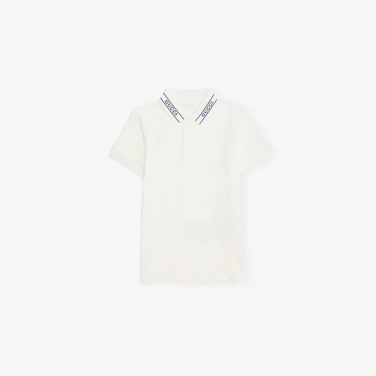 Хлопковая рубашка-поло с логотипом, возраст 4-12 лет Gucci, белый