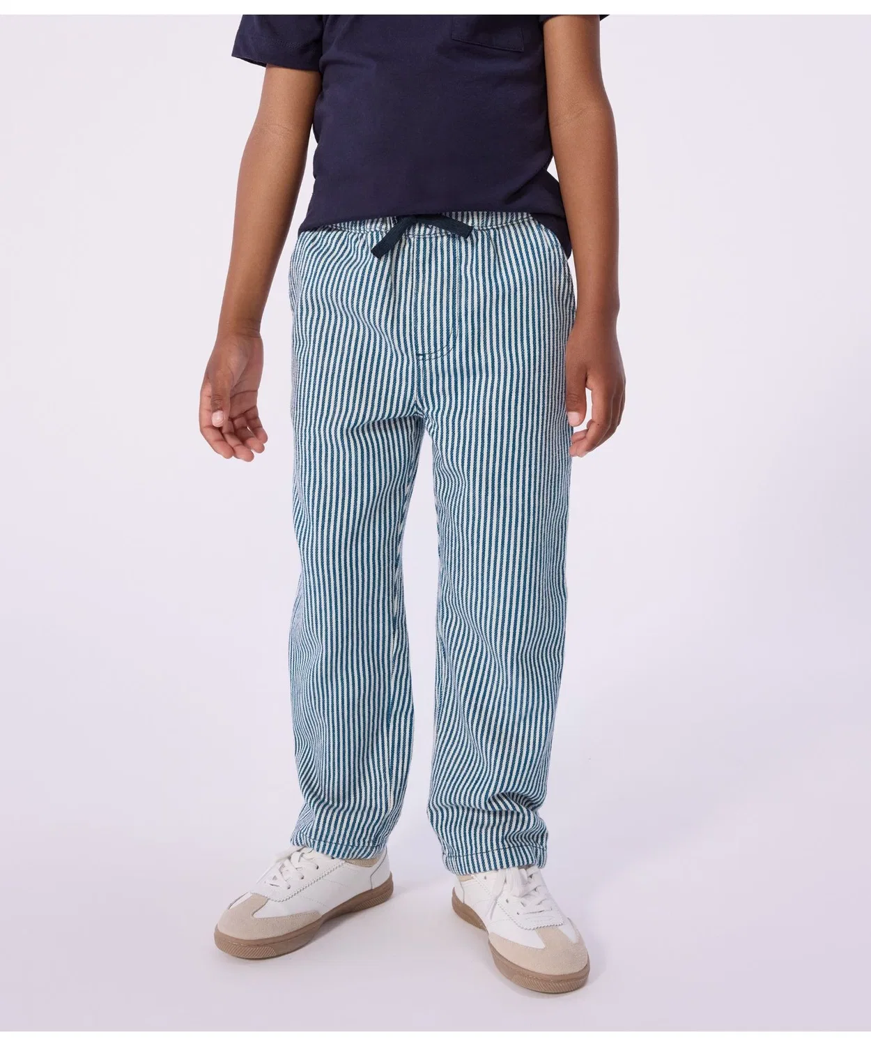 Детские брюки из сизаля с принтом в полоску PETIT BATEAU, White/Blue