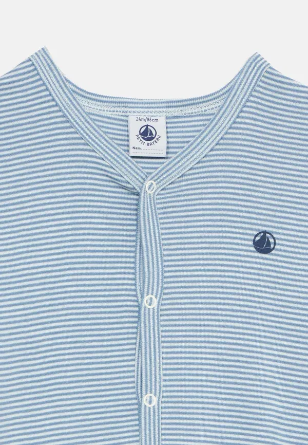Комплект пижамы с длинным рукавом и длинными штанинами, полосатый, Petit Bateau, blue/white, белый — фото 4