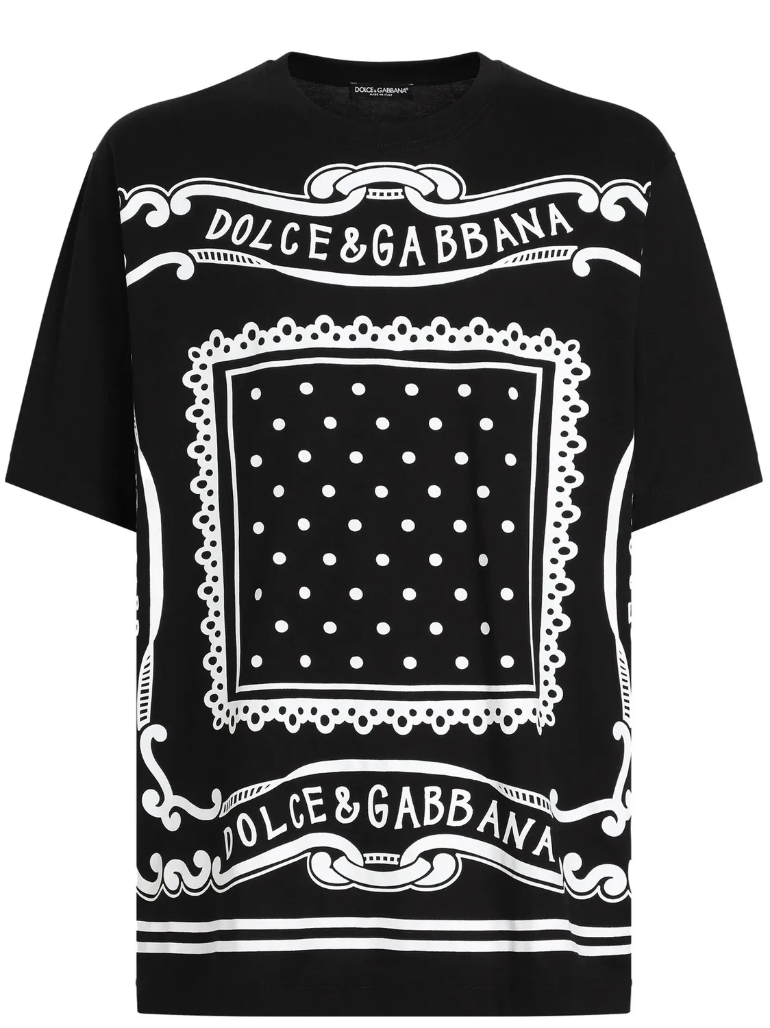 Футболка с бандановым принтом, хлопок Dolce & Gabbana, черный