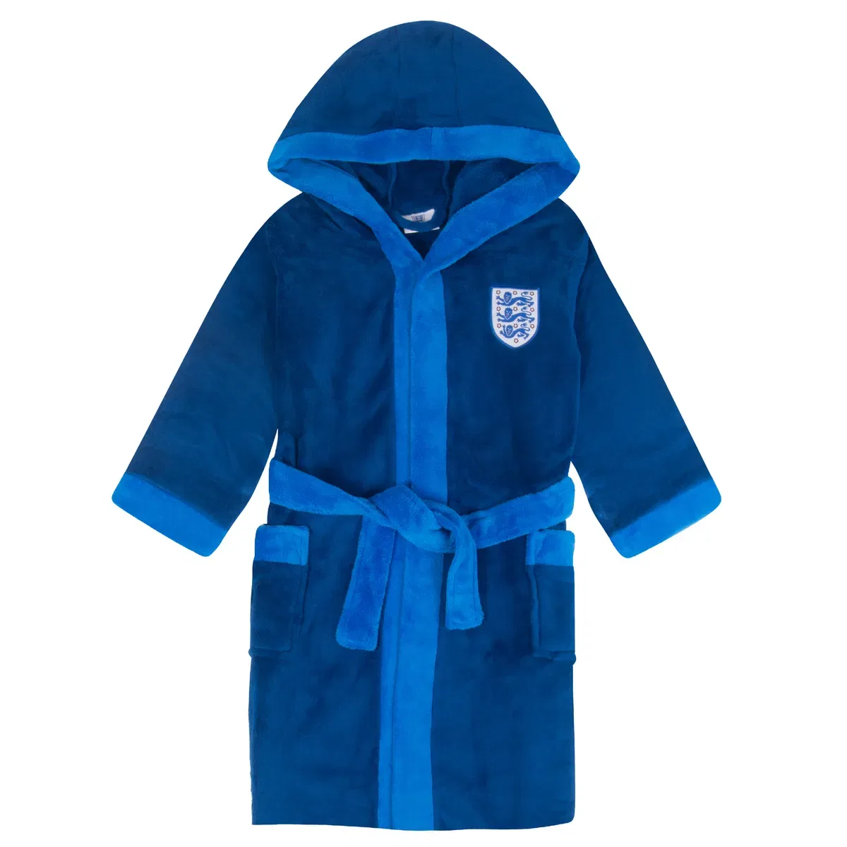 Детский халат из флиса с капюшоном England Fa, Blue