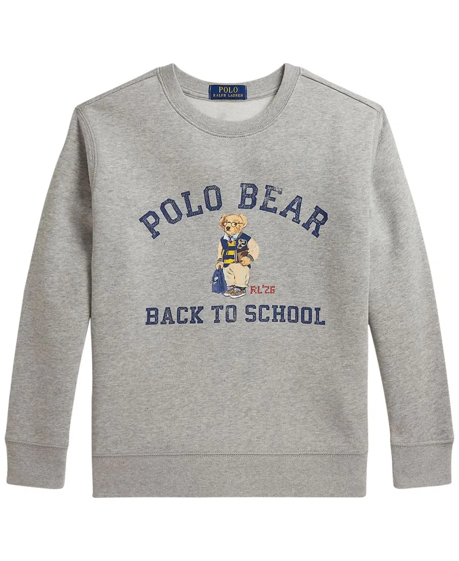 Свитшот из флиса с Polo Bear и вышивкой RL 26 Polo Ralph Lauren, Andover Heather — фото 3