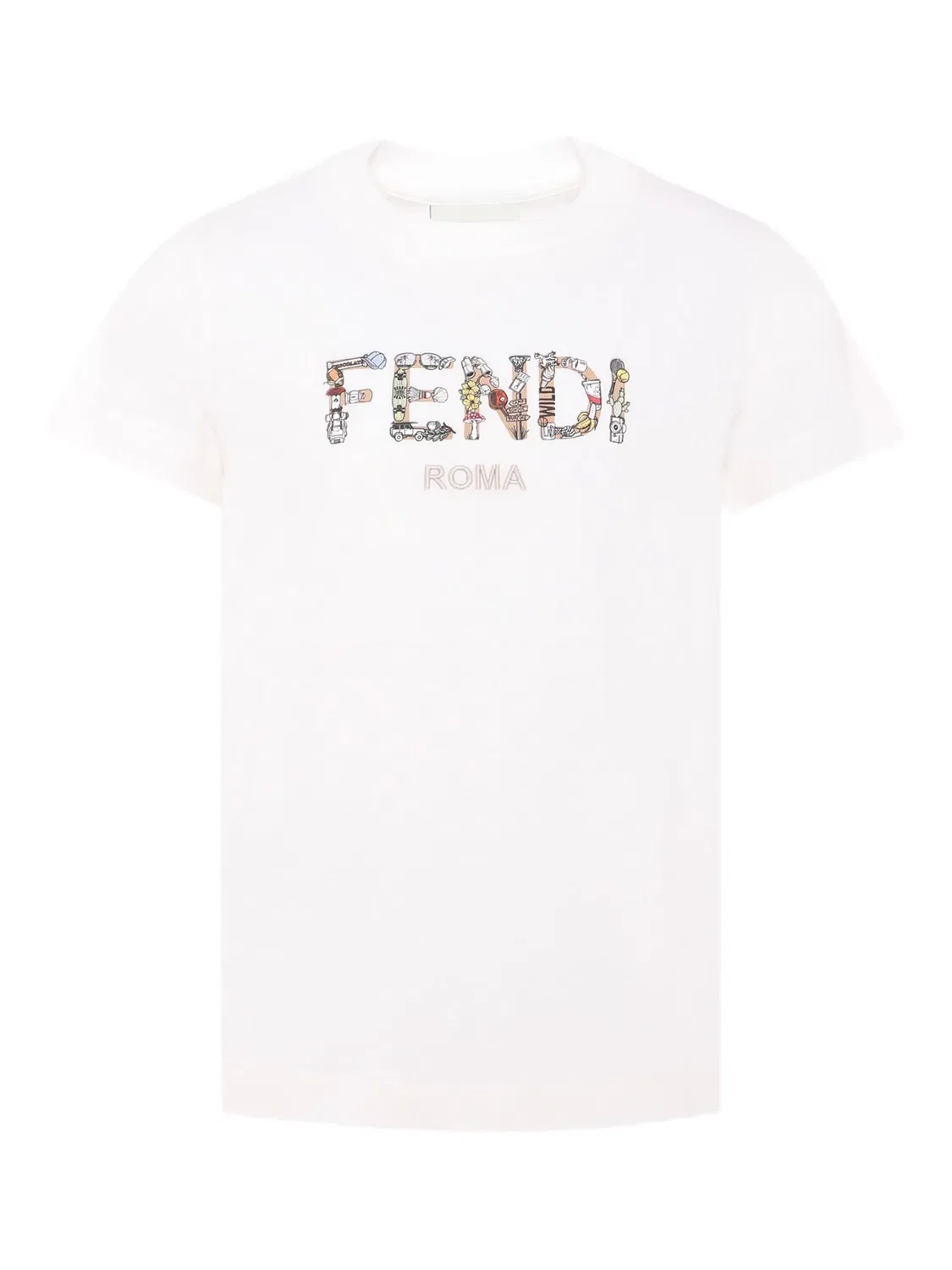 Футболка с графическим логотипом FENDI, белый
