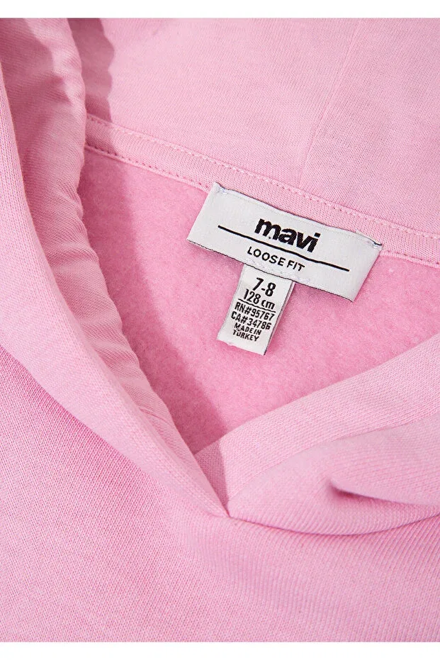 Детская толстовка с капюшоном с принтом Mavi, Pink — фото 4