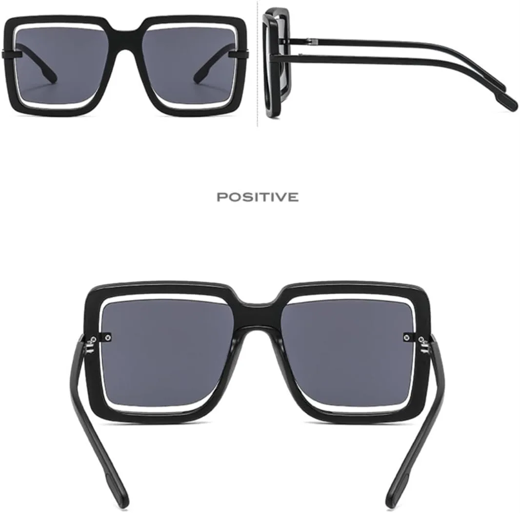 

Большие солнцезащитные очки для женщин, с полой внутренней отделкой, винтажные очки с защитой от УФ-излучения для мужчин, роскошные мужские очки VVTWSSW, Black