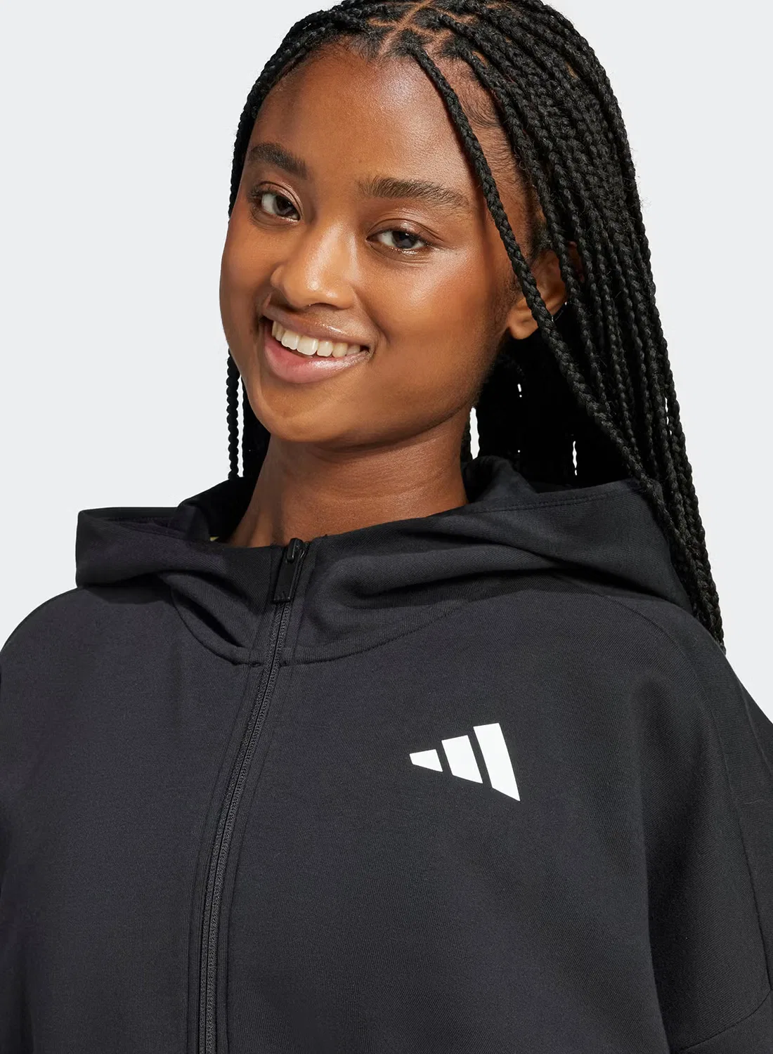 Худи на молнии с логотипом Future Icons Adidas, черный — фото 4