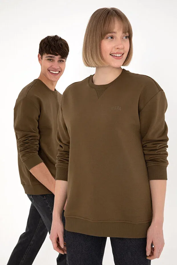 Мужские свитшот хлопковый U.S. Polo Assn., Khaki — фото 3