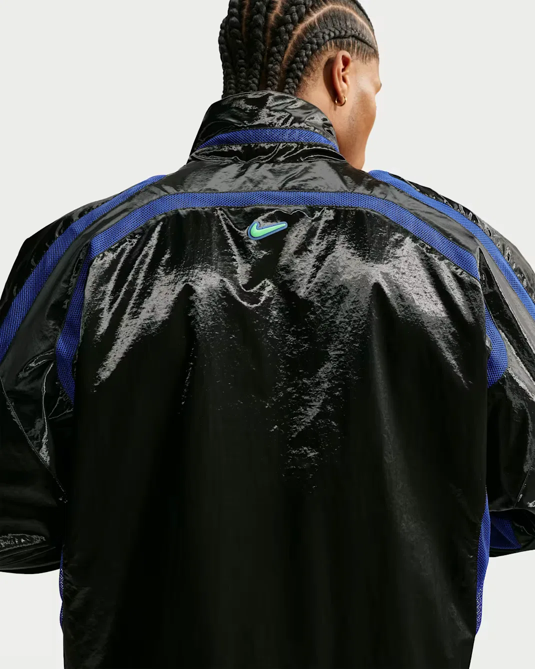 Мужская спортивная куртка Woven Flow Nike Project F.R.O.G., Black/Old Royal/Old Royal/Illusion Green — фото 2