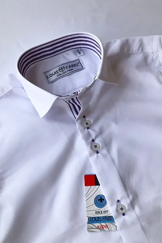 Детская рубашка для мальчиков в полоску Louis Kids, Lilac — фото 2