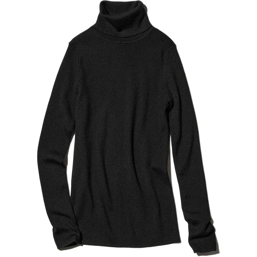 Женский свитер с водолазкой UNIQLO, Black