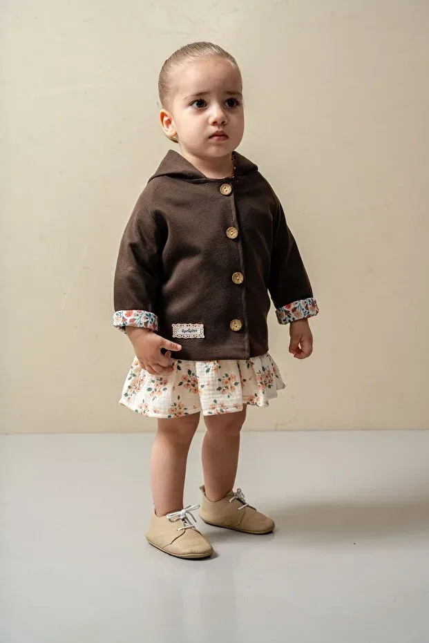 Детский комплект для девочек с принтом Glam Jnf Kids, Brown — фото 4
