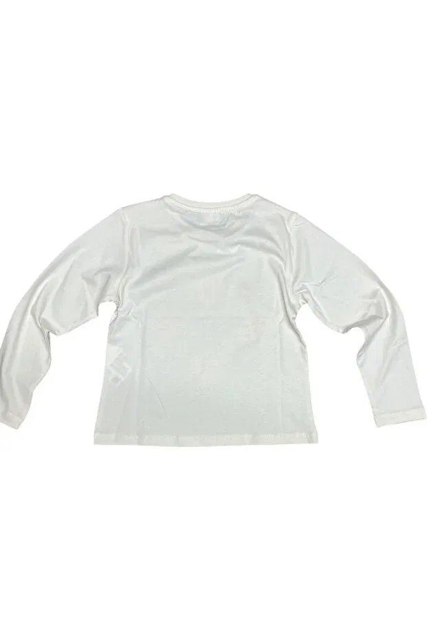 Детская футболка для девочек с длинным рукавом Benetton, White — фото 2