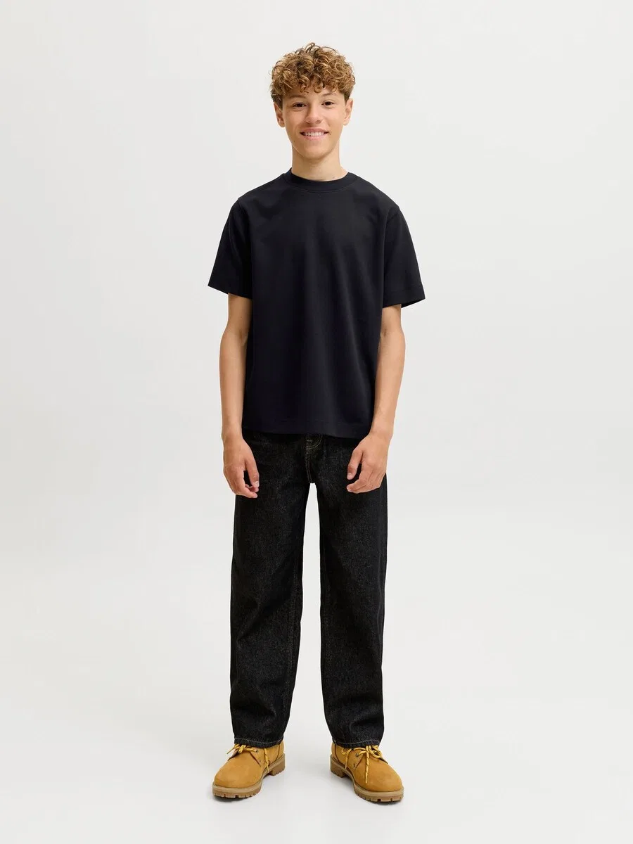 Детская рубашка черного цвета Jack & Jones Junior — фото 4