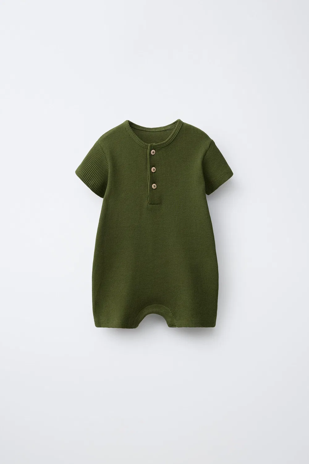 Комбинезон Henley из вафельной вязки ZARA, Green
